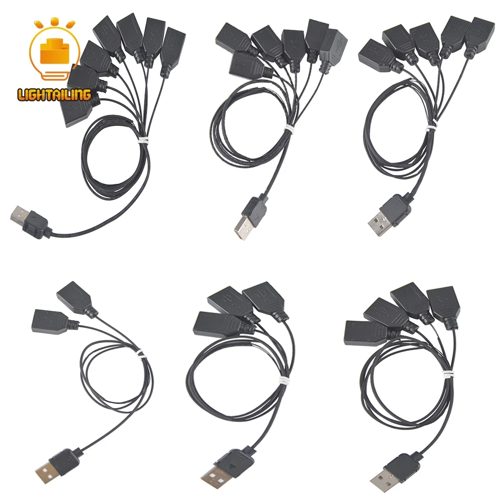 LIGHTAILING Light Accessories Black One to Seven USB Port For Led Light Kit