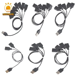 LIGHTAILING Light Accessories Black One to Seven USB Port For Led Light Kit