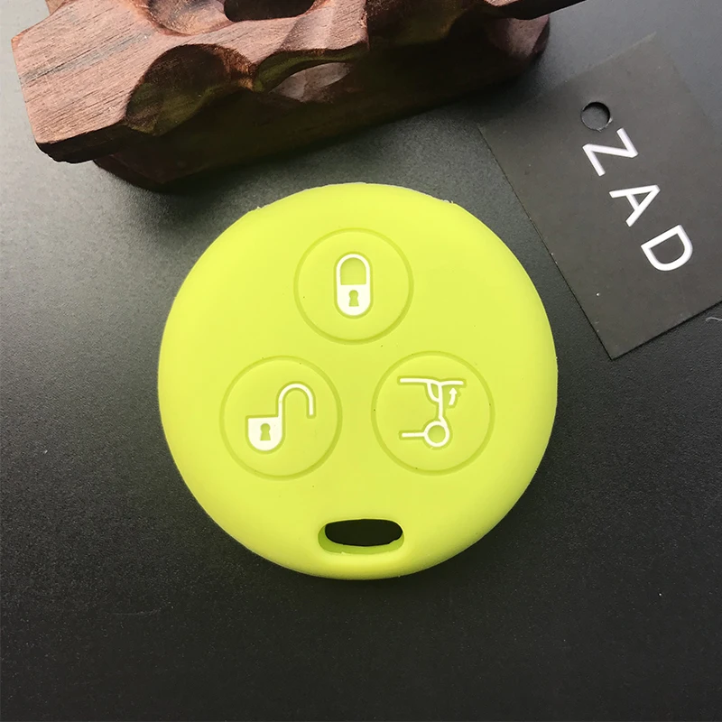 ZAD Silicone car key cover case fits for benz Smart MERCEDES City   Fortwo Roadster 3button remote key protector car accessory