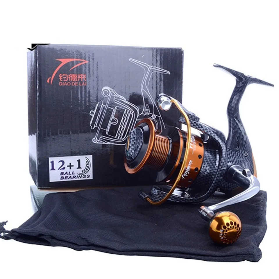 Słonowodne New Arrival Metal Spinning kołowrotek cewki carretilha pesca 6000 seria 12 + 1BB 5.1:1 molinete pesca koła chiny