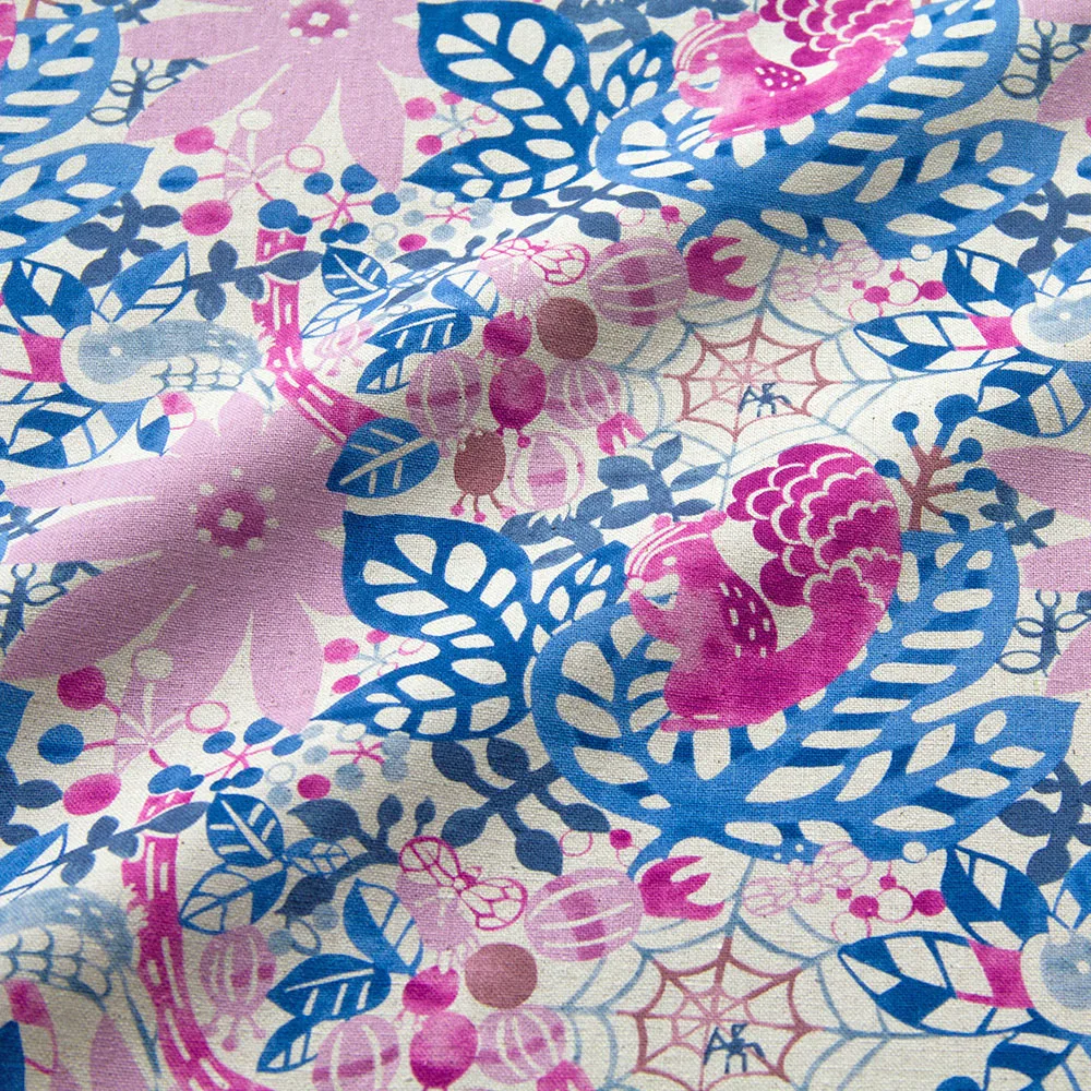 Half-Meter Japanese Kokka Cotton Linen Fabric DIY Fabric Sewing Bags Materia Forest B