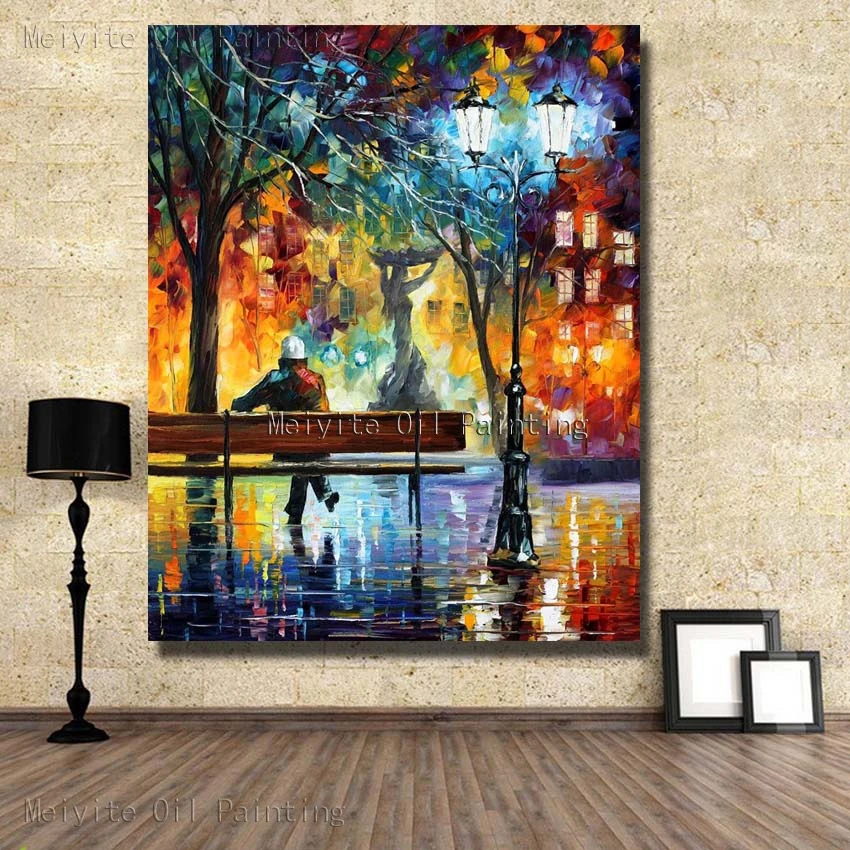 Modern Hot Sell Palette Knife Modern Scenery Wall Panels Canvas Oil Painting Wall Art Living Room Wall Decoration Pictures