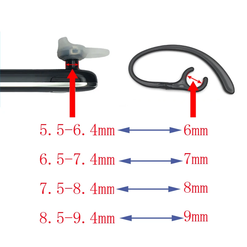 2pcs/4pcs Earphone Clip Hook Earhook Headphone Ear hook hanger for Bluetooth Headset 6.0mm 7.0mm 8.0mm 9.0mm