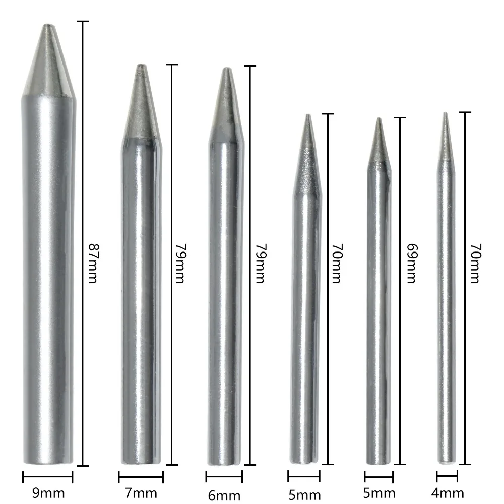 Juego de puntas de soldador de alta potencia sin plomo, cabezal de soldadura de repuesto, estándar Universal, 30W, 60W, 100W, 150W, 5 unidades