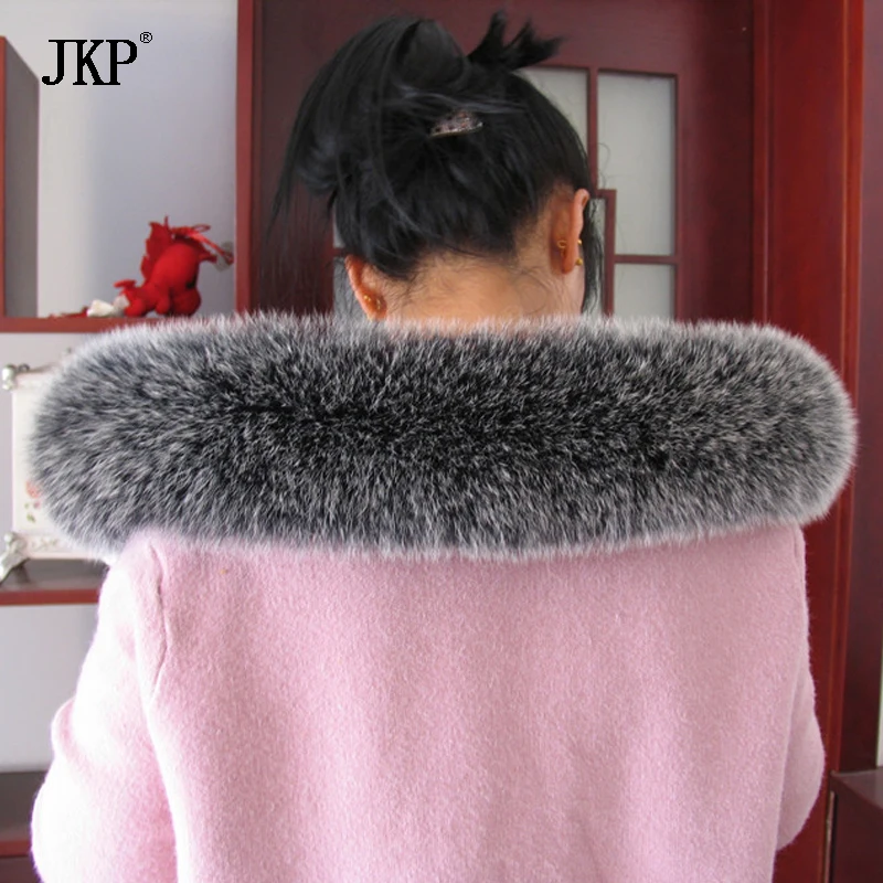 JKP*2021 Real Fox Fur Collar Winter Warm Coat Fur Collar Woman Natural Fox Fur Scarf