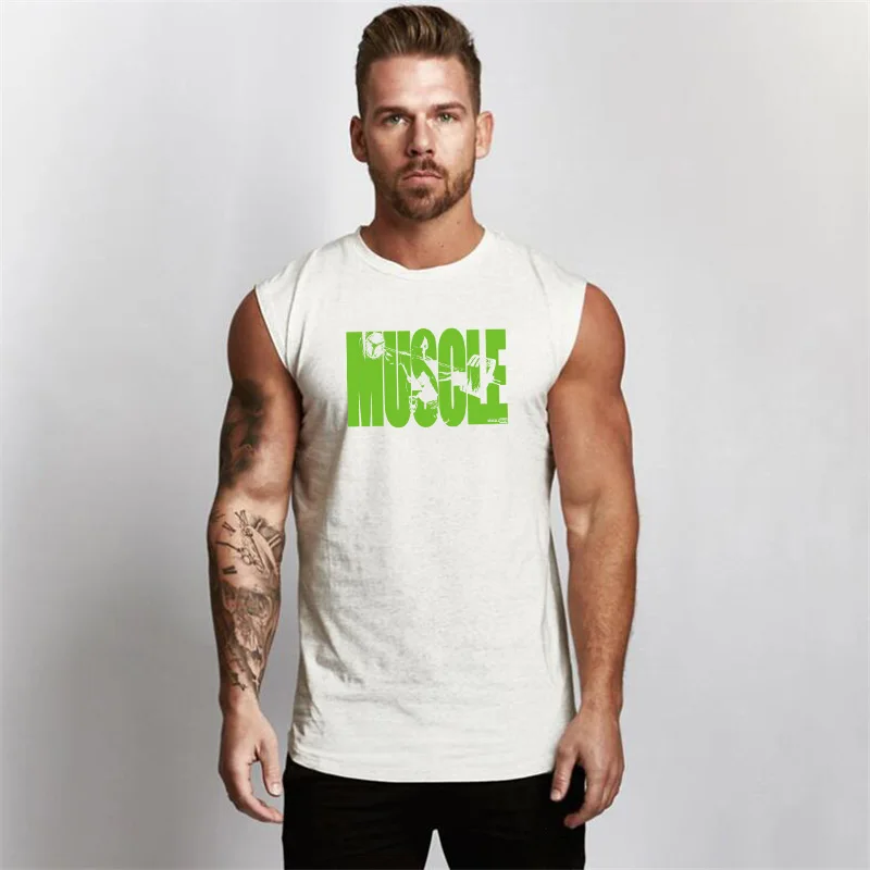 2023 New Mens Bodybuilding canotta in cotone palestre Fitness camicia senza maniche abbigliamento maschile canotta moda canotta muscolare canottiera