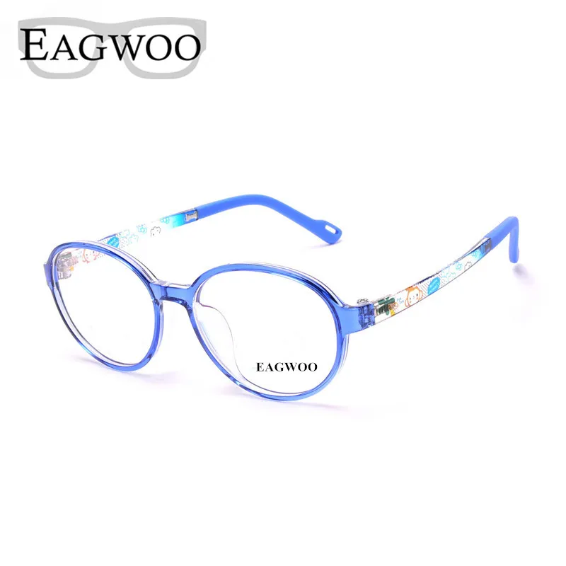 

EAGWOO Plastic TR Eyeglasses Children Optical Glasses Plain Round Vintage Optical Frame Boy Girl Sepectacle Eye Glasses 1036