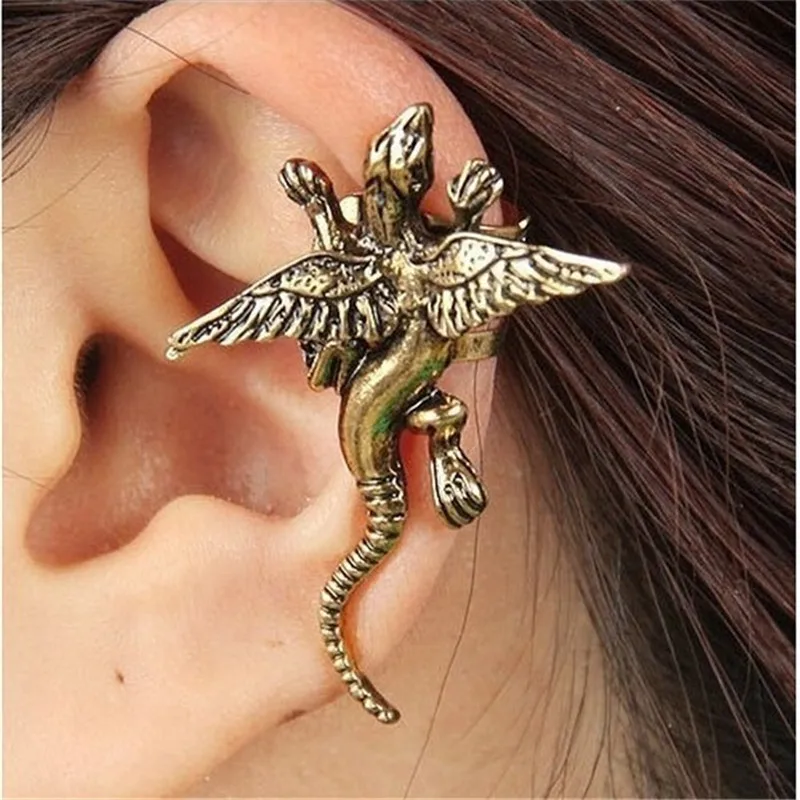 1Pc Punk Fly Dragon Clip Earrings for Men Women Vintage Monster Earrings Jewelry Trendy Accessories Party Gifts Cool Thing