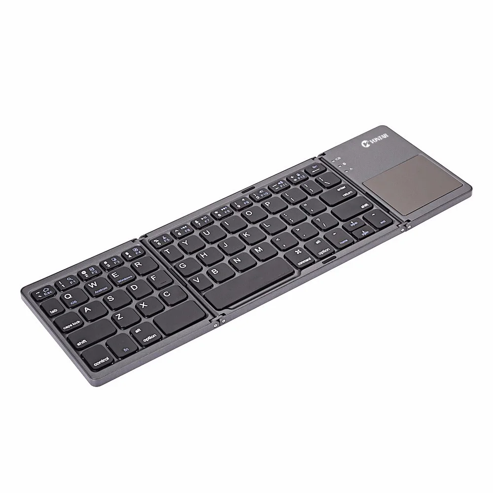 VONTAR Portable Folding Russian Wireless keyboard BT Rechargeable BT Touchpad Keypad for IOS/Android/Windows ipad Tablet