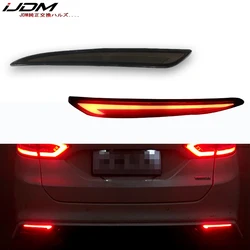 Taillight Style Red 3D Optic LED Rear Bumper Reflector driving Tail Brake Light Turning Lights For 2014~2016 Ford Fusion Mondeo