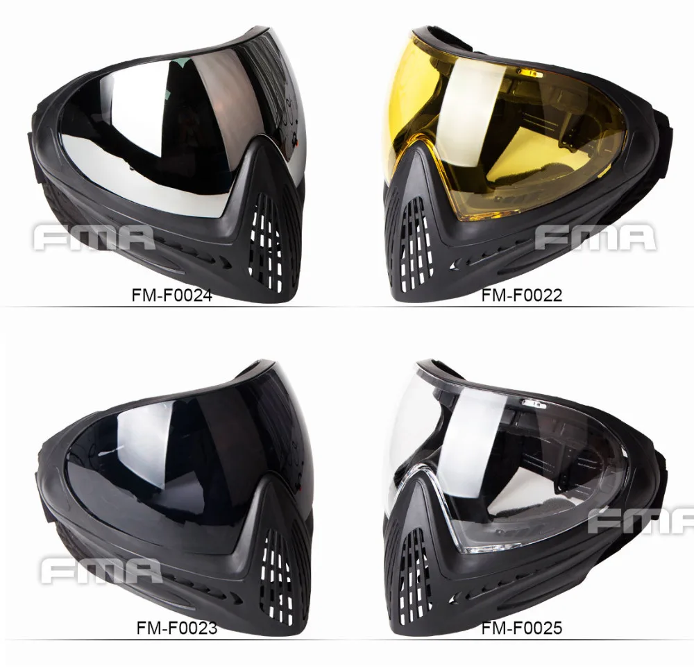 

FMA mask f1 helmet Paintball Safety Anti-fog Goggle Full Face Mask - Black Mask FM-F0022 to 0025