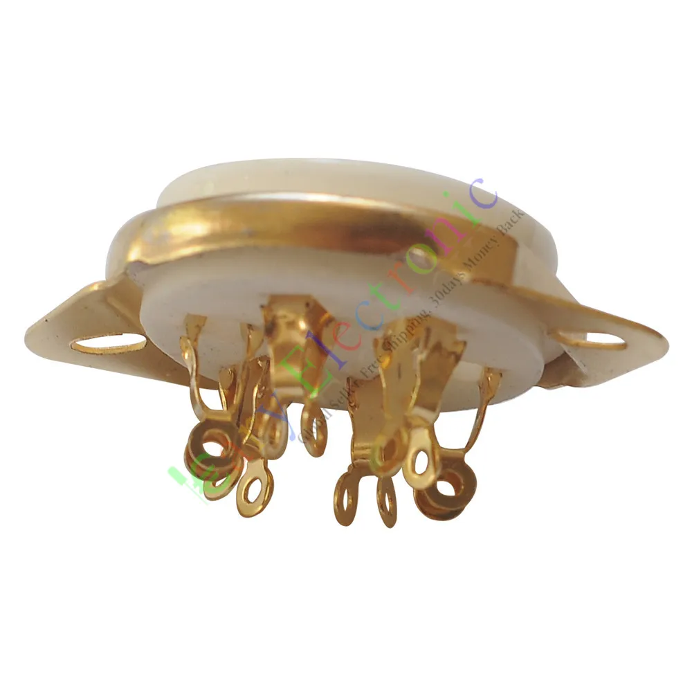 Wholesale and retail 4pc 6pin Gold Ceramic vacuum tube sockets valve Fr 310 366 audio amps radio DIY free shipping