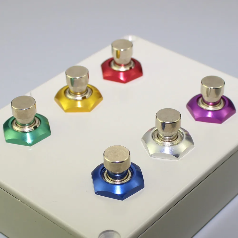 3PDT M12 스톰프 페달 풋 스위치 PBS-24 시리즈 용 6PCS 다채로운 알루미늄 너트 레드/그린/블루/옐로우/화이트/퍼플