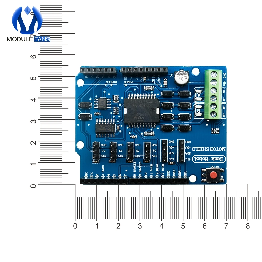 L298P L298 Schild R3 DC Motor Treiber Shield Board Modul 2A Dual Full Bridge H-Brücke 2 Weg für Arduino r3 Relais 5V 12V – Detail 11