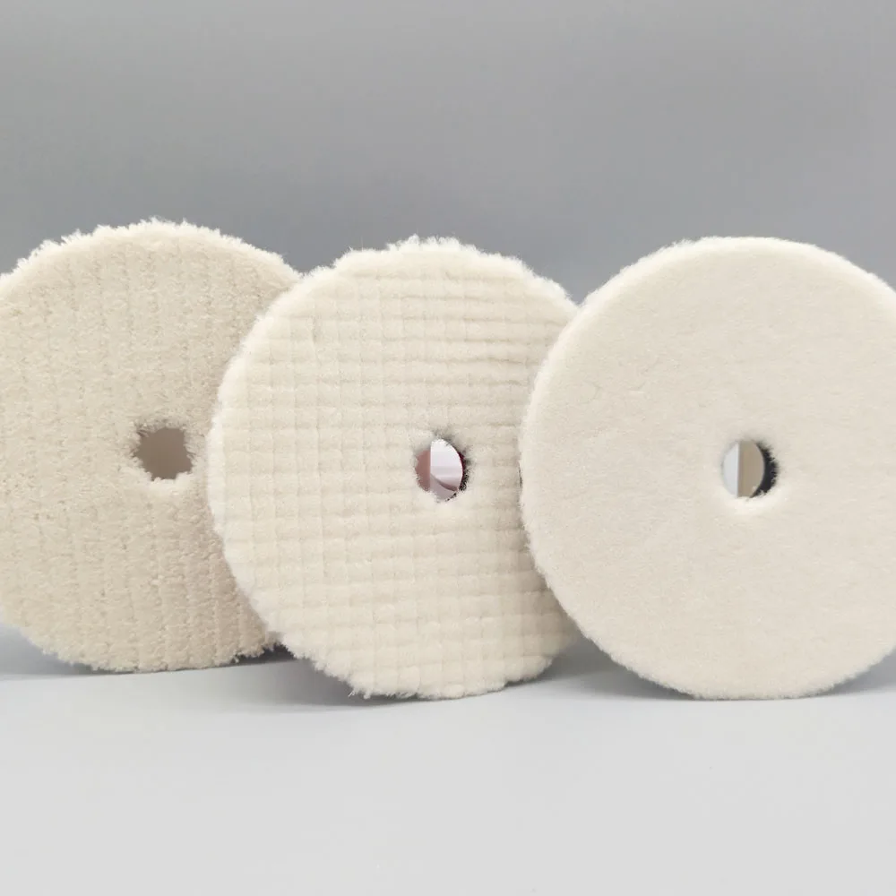 HUTU 5inch Japan Wool Polishing Pad Car Headlights Polishing Wollen Protective Heavy Cutting Grinding Pad For DA/RO Polishier