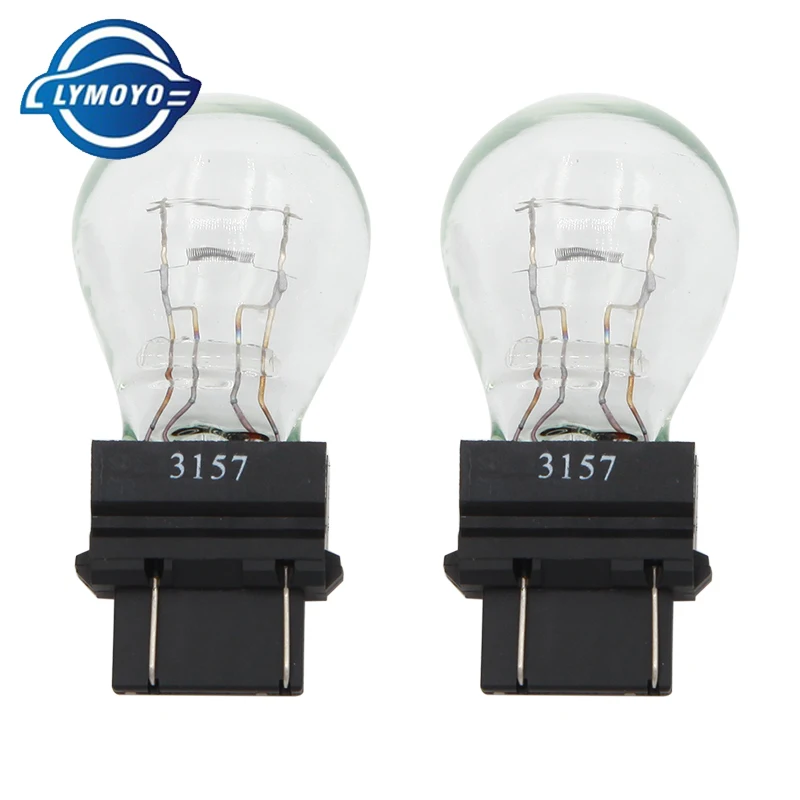 LYMOYO 10pcs T25 3156 3157 P27W 12V 27W clear car external Turn signal Lights bulb halogen lamp drl high quality Amber white
