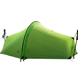 15D Double Layer One Men Single Person Tunnel Backpacking Tent 3 Season For Camping Hiking Travelling Ultralight Silicone Coated