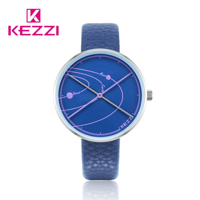 KEZZI Brand Fashion Leather Student Watch Cosmic Big Dial Quartz Wristwatches Simple Sports Watches Men Malerelogio Masculino