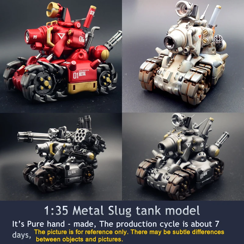 5 Styles 1/35 Video Computer Game Metal Slug Tank Painted PC With Weapons Mini Cute Collection Assemble Model Toys