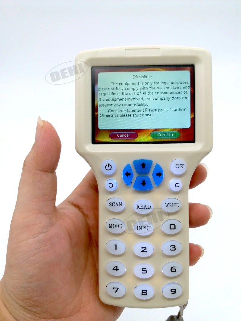 Bahasa Inggris RFID NFC Copier Reader Writer Cloner Copy 10 Frekuensi Programmer + 5 Buah 125 KHz EM4305 Keyfobs + 5 pcs 13.56 MHz UID Kunci