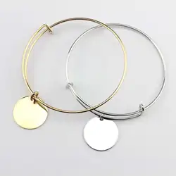 Monogram Flat Disc Charm Bangle Adjustable Bracelets