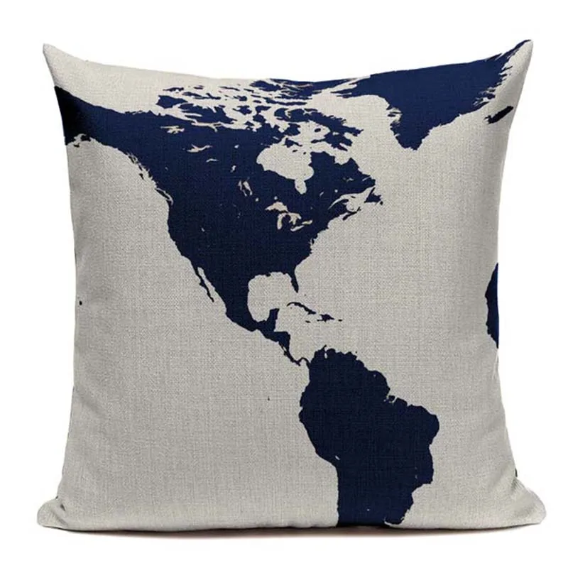 Customizable Cushion Covers Vintage Ocean Style Pillowcase For Pillow Black White Simple Sofa Cushions Nordic Decoration Home
