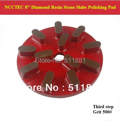 

[3rd step] 1 pcs of 12 segments 8'' Diamond resin Polishing Pads | 200mm resin marble granite Basalt stone slab polish tools