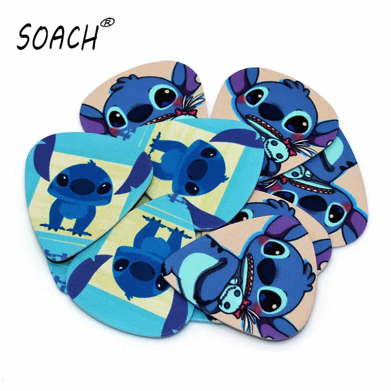 SOACH 10pcs 0.71mm  high quality two side earrings pick DIY design guitar  guitar picks European and American cartoon characters