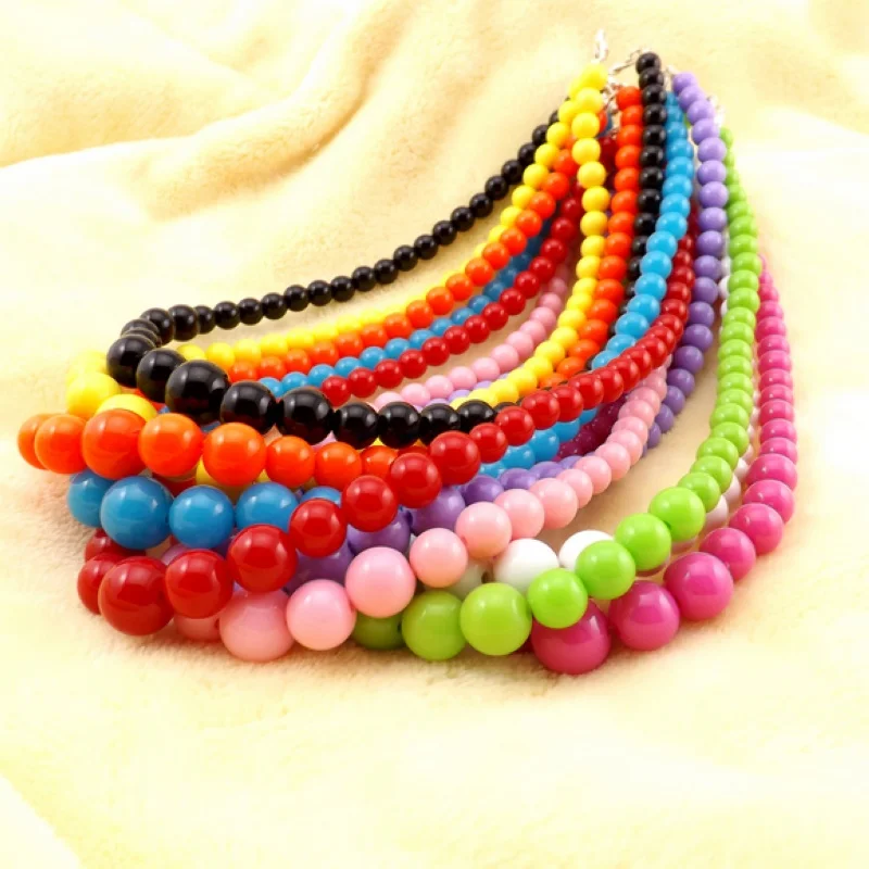 XiaoYaoTYM Multicolor children necklace, acrylic necklace mixed color, beaded necklace for promotion