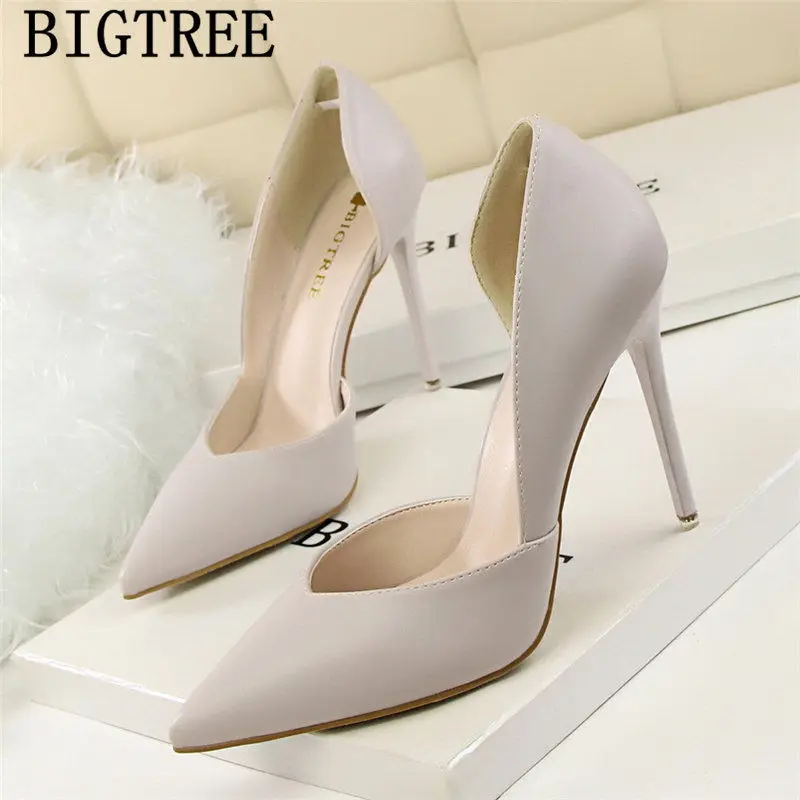 Party Shoes Black Heels Bigtree Shoes Pointed Toe High Heels Sexy Elegant Shoes Yellow Heels Ladies Pumps Tacones Mujer Ayakkabi