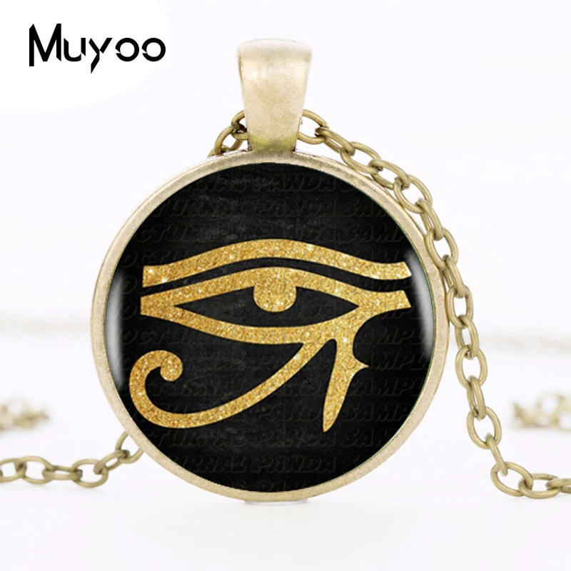 2017 Ancient Egyptian Eye of Horus Eye of Ra Symbol Pendant Glass Choker Statement Round Necklace Women Dress Accessories HZ1