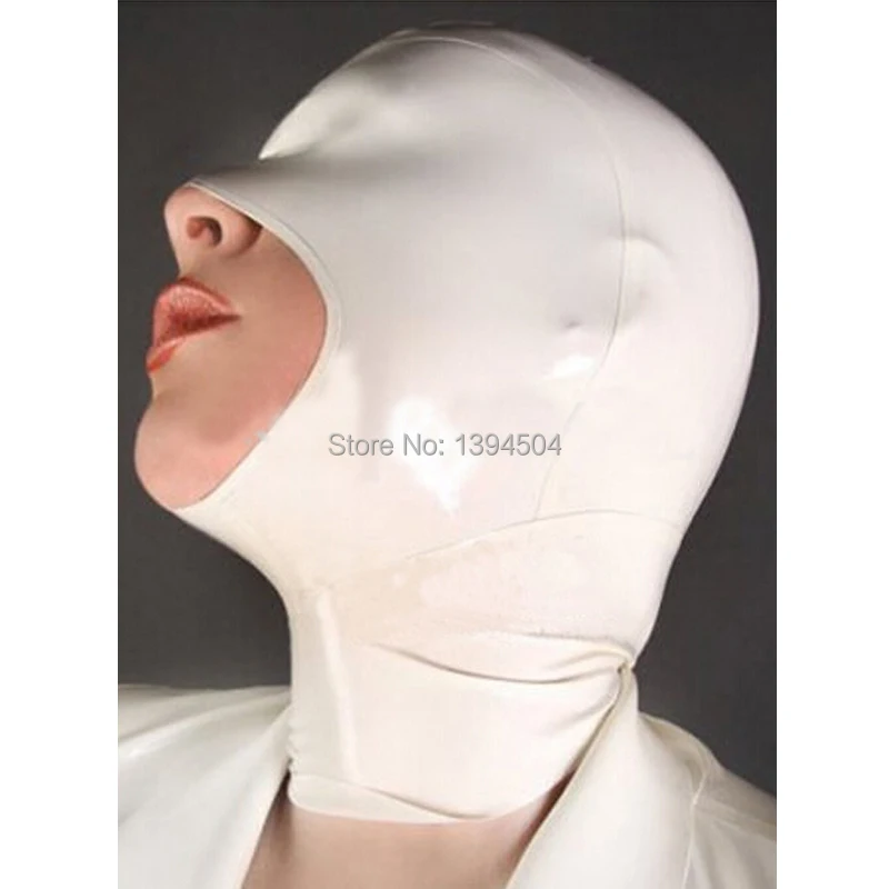 

Limited Rushed Solid color Women Sexy Bodysuit Sexy Handmade customize size Latex Hoods Open Mouth half face Mask XS-XXL