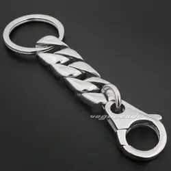 Solid 316L Stainless Stee Mens Biker Rocker Punk KeyRing Keychain 5L019KC