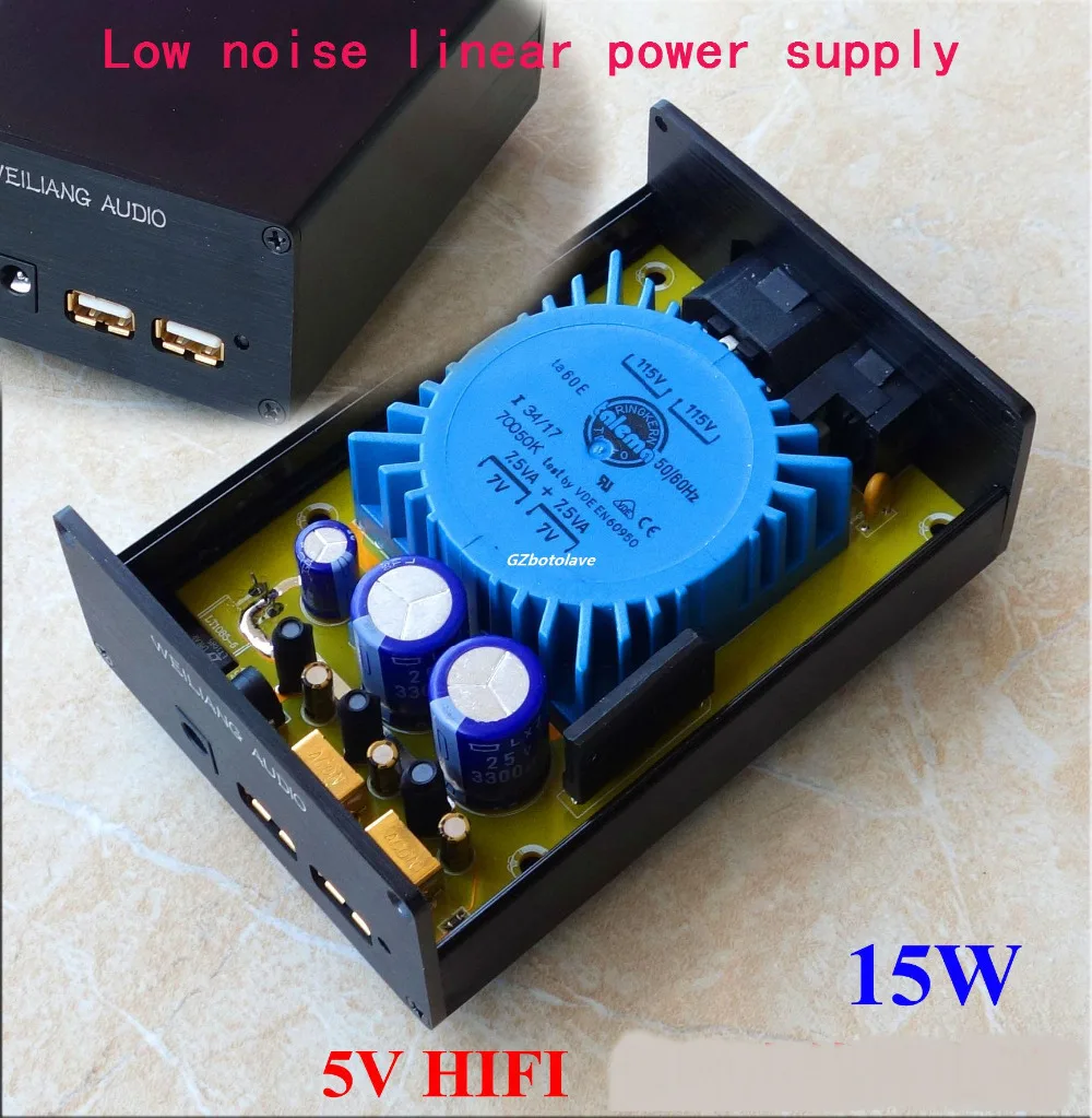 

5V USB 15W DC port dual output linear power supply DC voltage regulator CAS XMOS raspberry