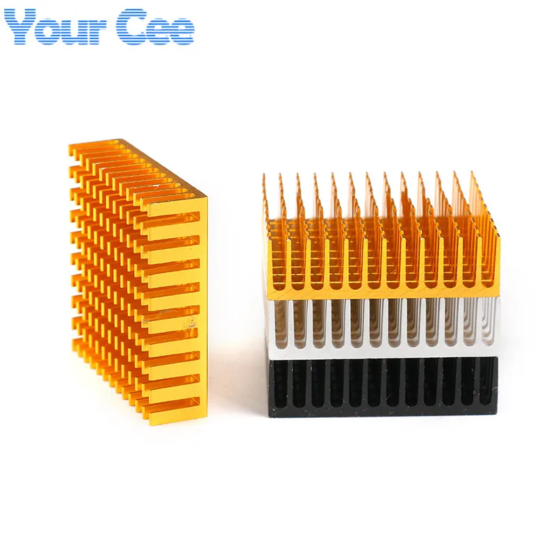 40*40*11mm Heatsink 40x40x10mm Cooler Fin Aluminum Heat Sink Radiator Cooler Black Silver Golden Heatsink