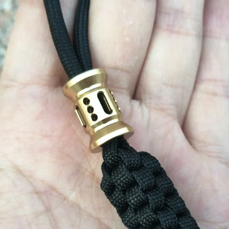 1PC Retro Brass Copper Oxide EDC Paracord Beads Umbrella Rope Cord Lanyard Pendants Knife Beads Can Be Installed Tritium Tube