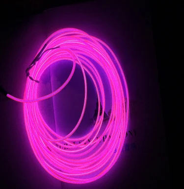 5 Mét/lô EL Ánh Sáng Lạnh Huỳnh Quang Vũ Ánh Sáng Dạ Quang Đường Nét Trang Trí Đèn LED Phát Quang Tuyến EL Dòng Huỳnh Quang Dây EL