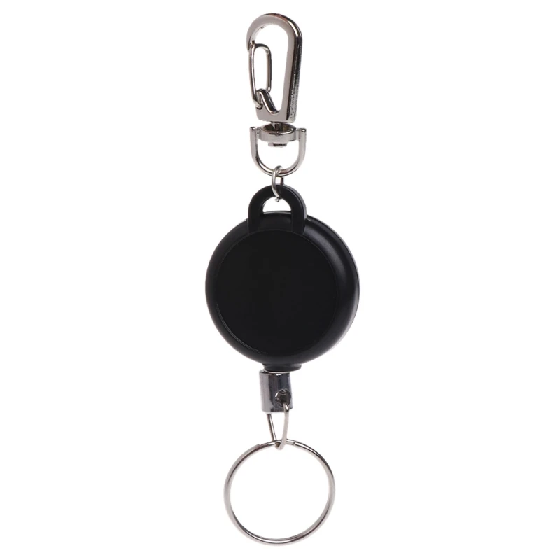 Fishing Zinger Retractor Key Ring Holder Retractable 60cm Steel Cable Anti Lost Clip Fishing Tackle Holders Accessories
