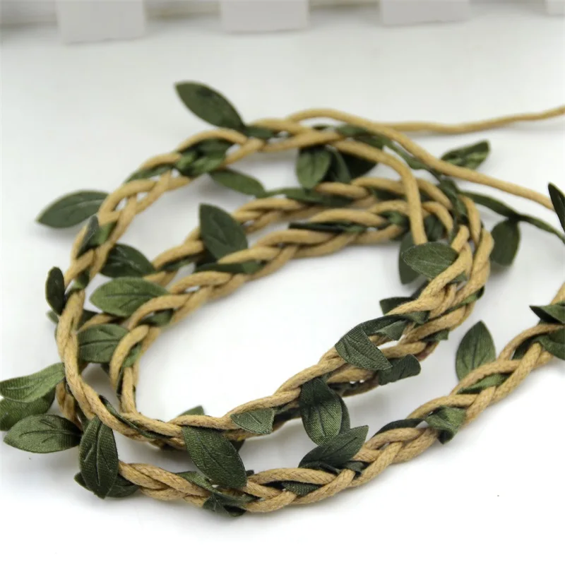 10m Vine Leaves Artificial Green Flower Rattan For  Wedding Party Decoration Foliage DIY Home Garland Headband Hair Accessories