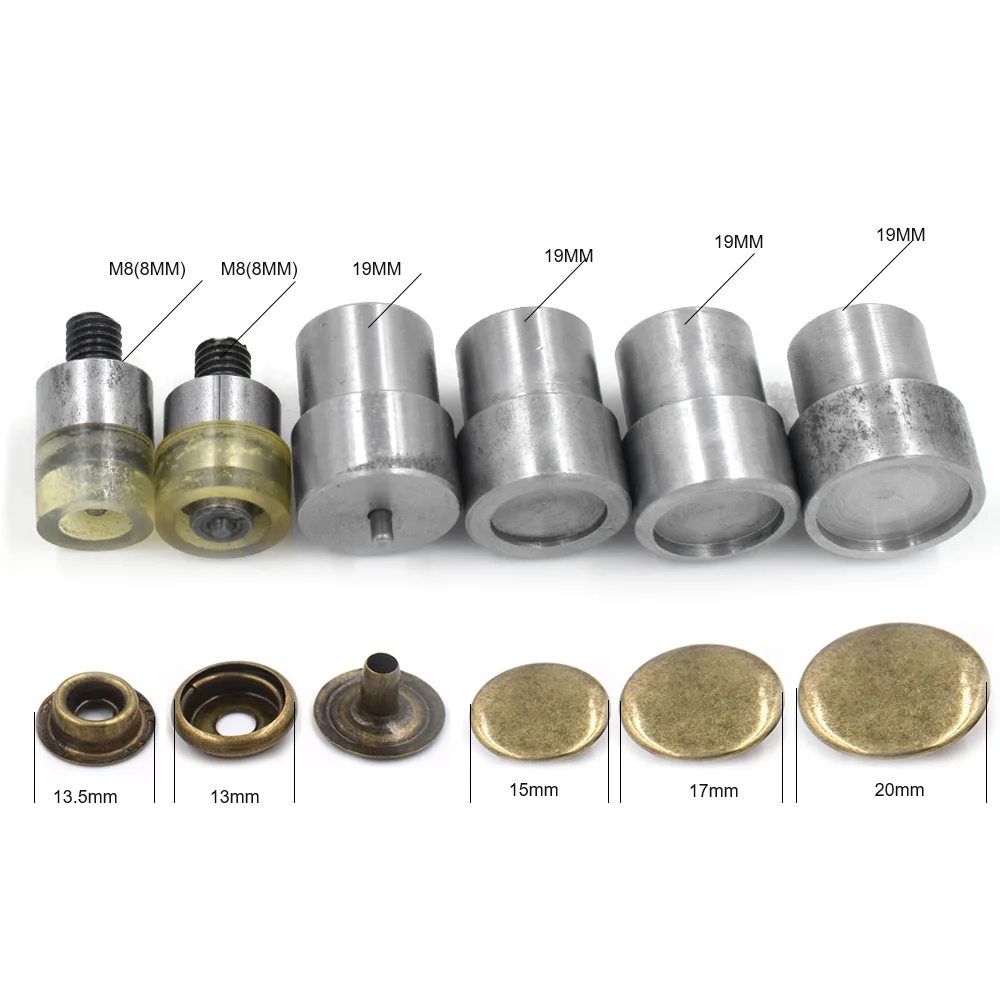 15-20MM buttons mold.Hand pressing button machine. Machine mold.Prong Snaps mold. Button installation tool. Metal rivets molds.