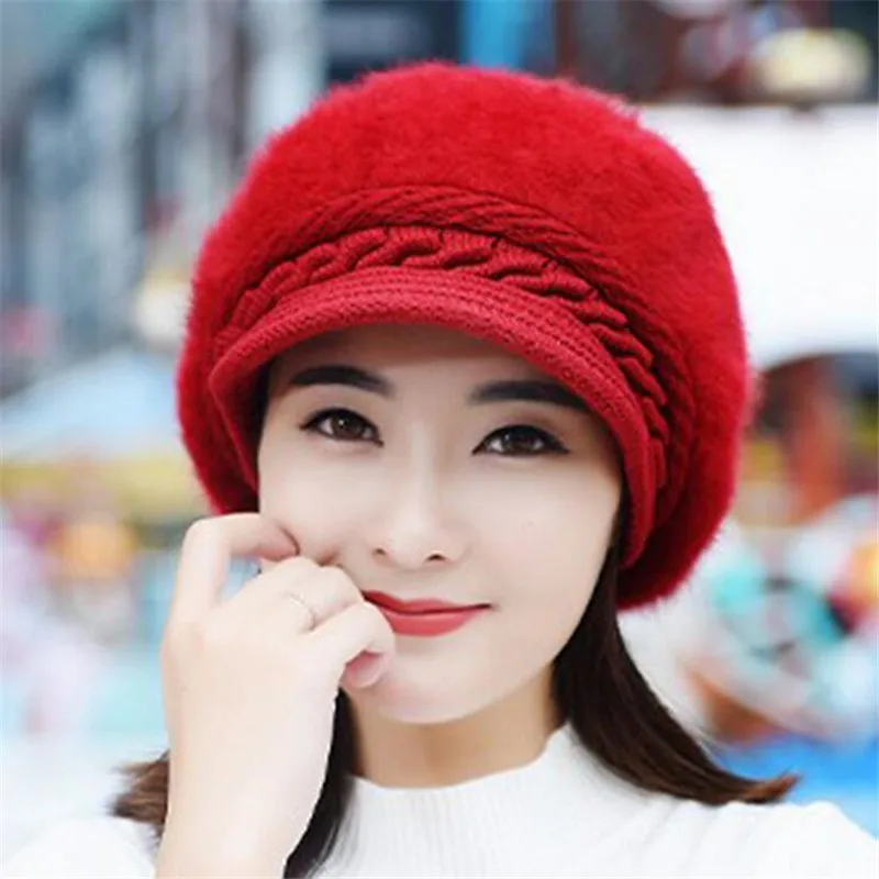 2018 Hot Mink and Fox fur ball cap winter hat  women hat girl knitted hats skullies beanies brand new thick female cap