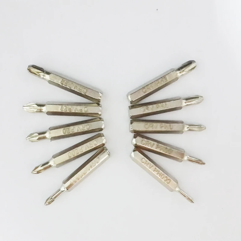 New CR-V Screwdriver Bit Set Including PZ000, PZ00, PZ0, PZ1, PZ2, PH000, PH00, PH0, PH1, PH2, Pozidriv and Phillips Bits, 10pcs