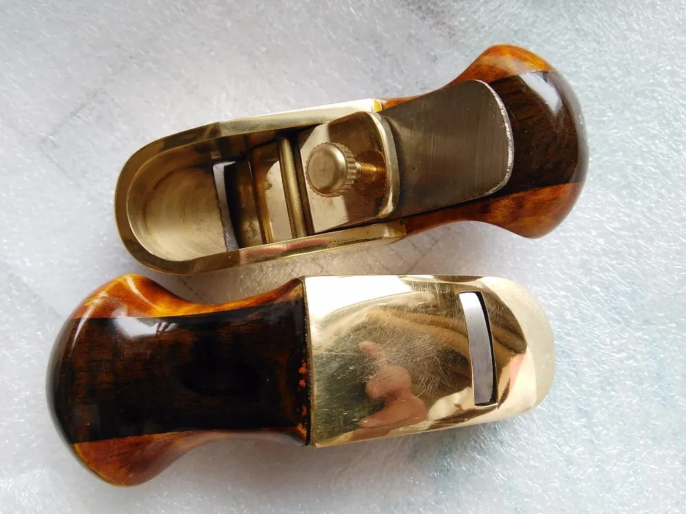 1 PC Convex Plane & 1 PC Flat Plane Nice Quality Wood Working Brass Plane 2-1/4