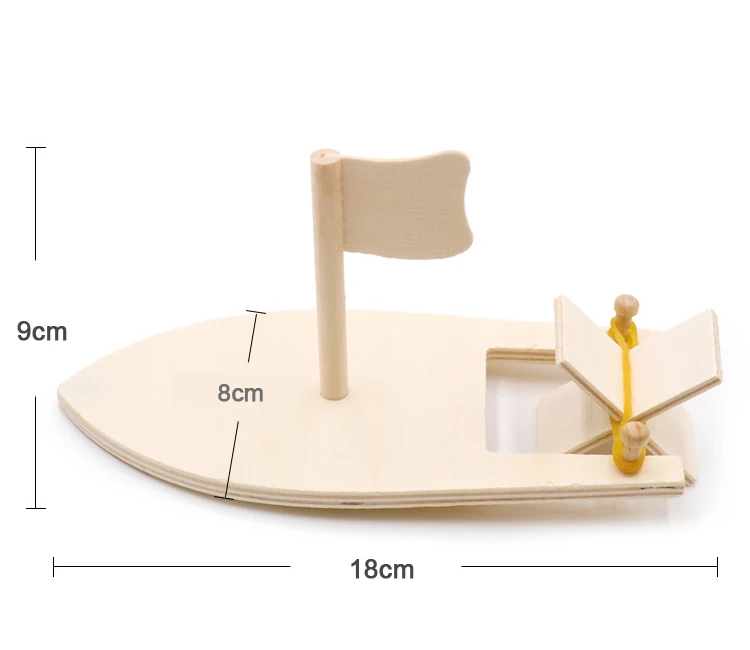 Velero de madera en blanco para niños, modelo creativo de jardín de infantes, barco pintado a mano, Kits de Material, rompecabezas educativo,