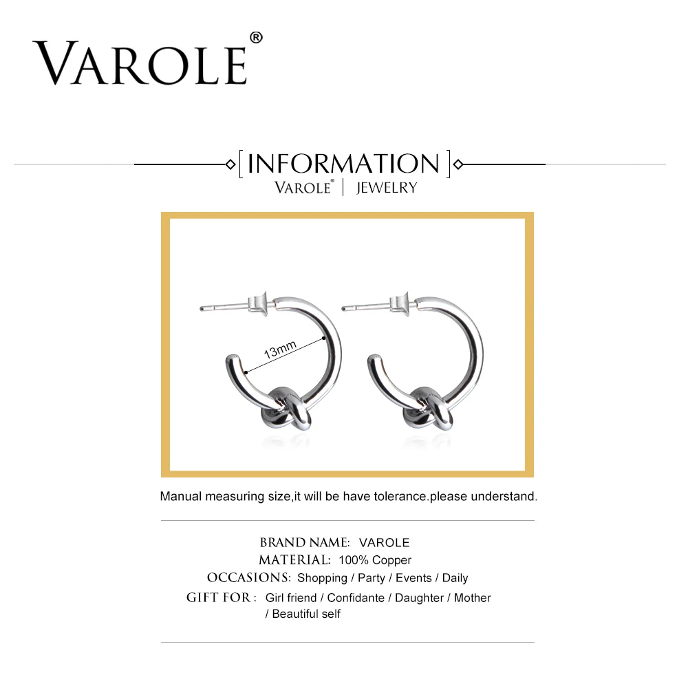 Classic Knot Stud Earrings - Round Gold Tone for Women