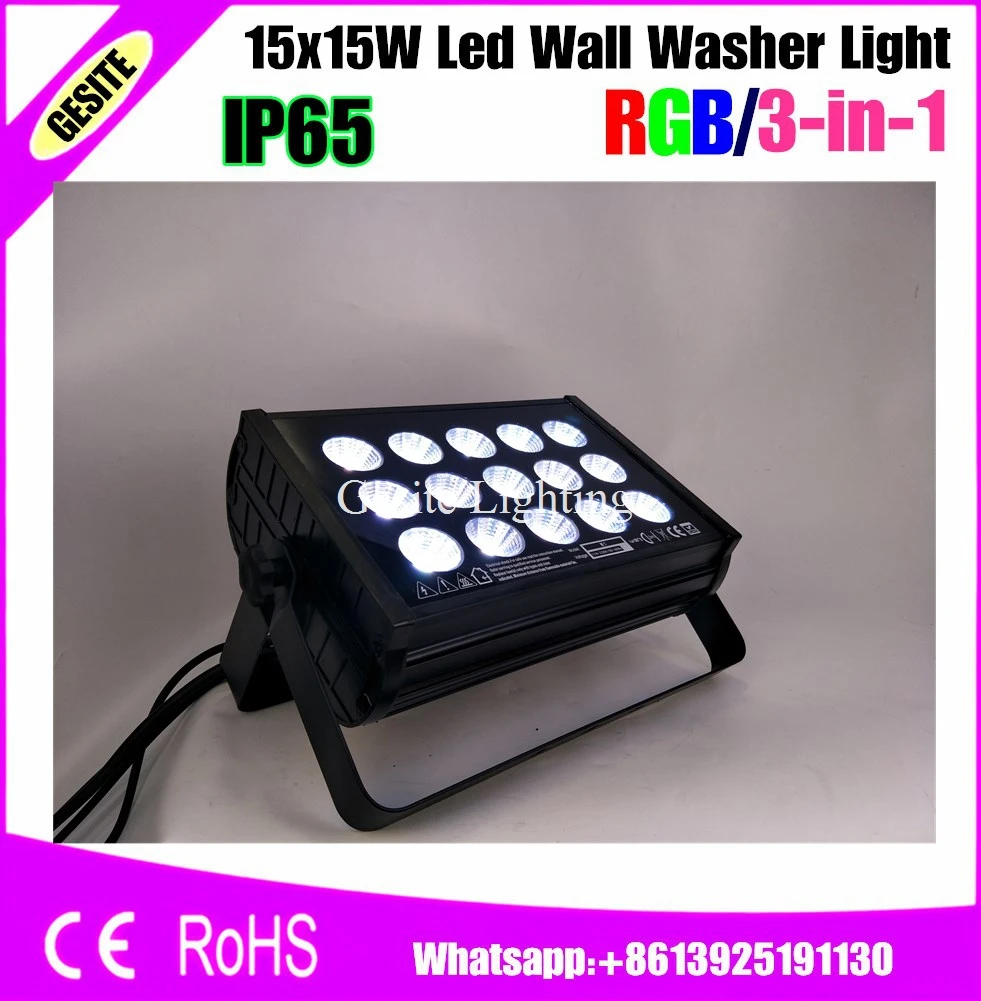 4pcs/lot 15x15W Tricolor Led Wall Washer Outdoor DMX Stage Lights