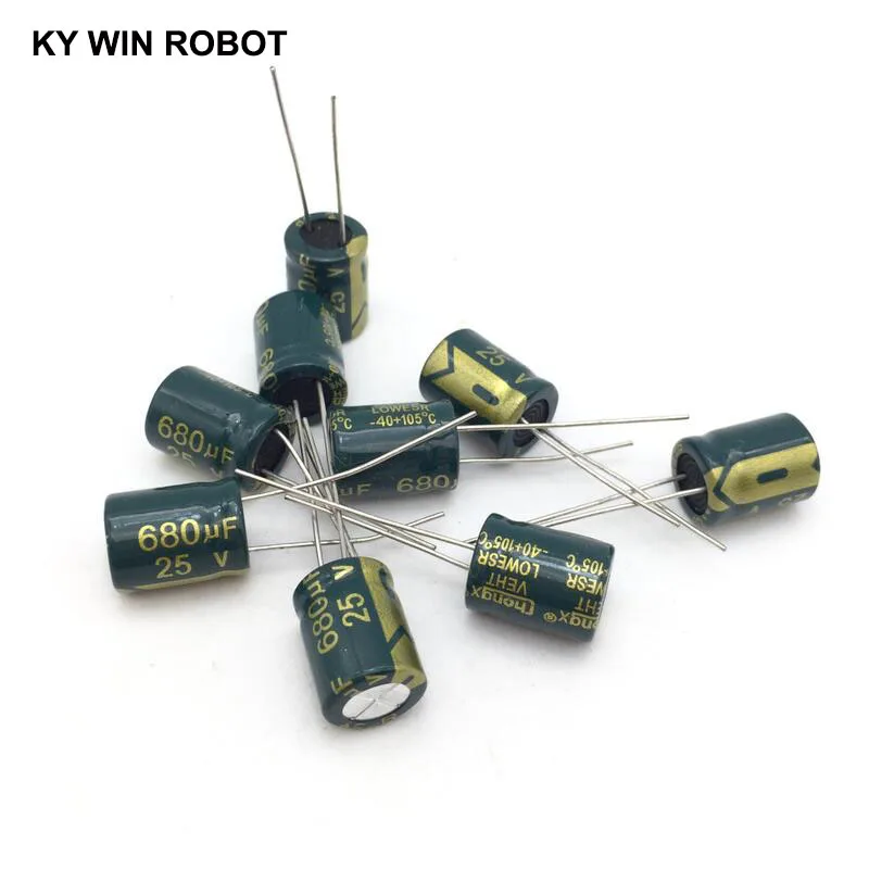 10 pcs Aluminum electrolytic capacitor 680 uF 25 V 10 * 13 mm frekuensi tinggi Radial Electrolytic kapasitor