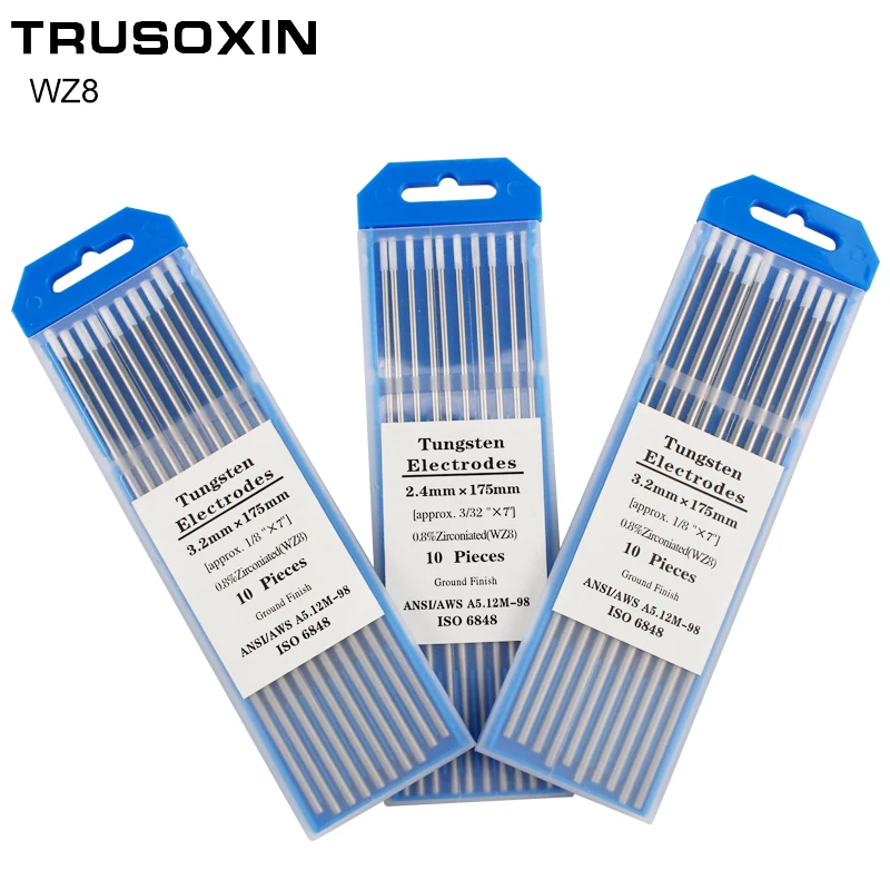 

10pcs White Head WZ8 Tungsten Electrode 1.0 /1.6/2.0/2.4/3.0/3.2/4.0X175mm TIG Tungsten Needle/Tungsten Electrode/TIG Rod