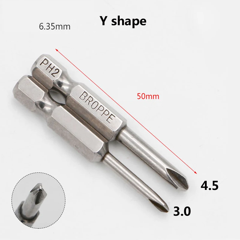 Triangular square five-star U-shaped Y-type magnetic electric screwdriver head Single magnetic screwdriver Hand tools