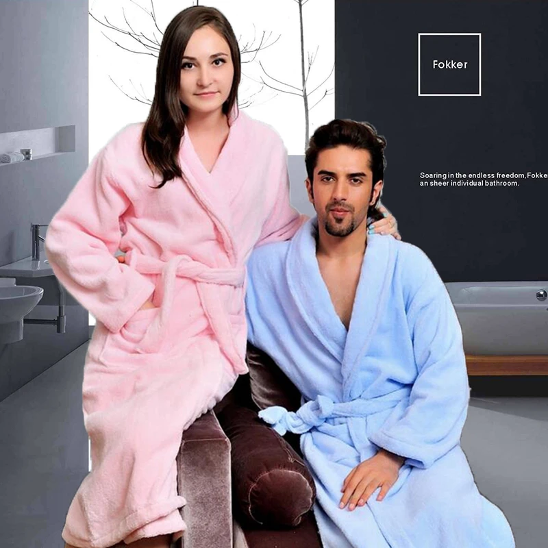 Bathrobe Winter Men Thick Male Bathrobe Mens Soft Warm Long Home Sleepwear Robe Kimono Robe Bridesmaid Gift Dressing Gown White